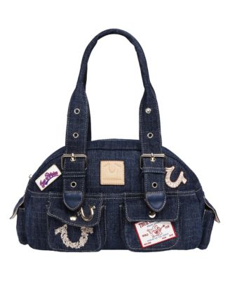 Multi-Patch Denim Satchel