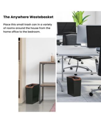 2-Pack 2 Gallon Slim Rectangular Trash Cans with Open Top Lids