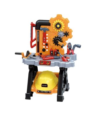 48-Piece Kids Tool Set with Workbench & Helmet – Engineer Pretend Play Construction Toys