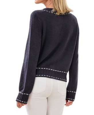 Women's Contrast Stitch Cardigan