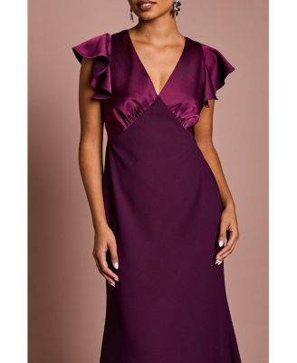 Women's V-Neck Short Sleeve Maxi Dress