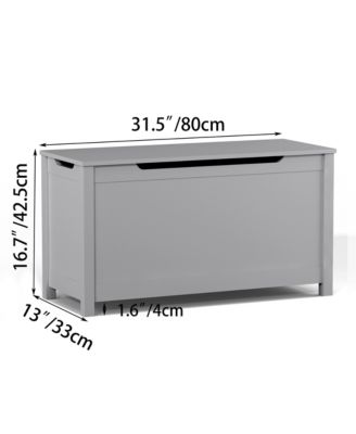 Kids Toy Chest, Wooden Toy Box Storage Organizer, Bench with Safety Hinged Lid  for Playroom, Nursery