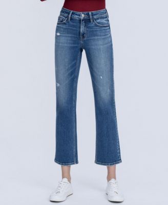 Women's Mid Rise Ankle Straight Jeans