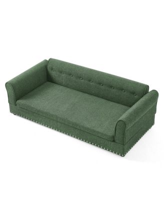Modern Linen Dog Sofa Bed, Oversized Pet Furniture with Backrest