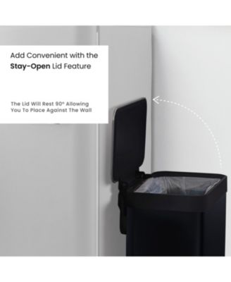 19 Gallon Large Kitchen Trash Can with Soft Close Lid, Liner-Free Stainless-Steel Body