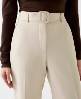 Women's Leila Belted Mid-Rise Pants