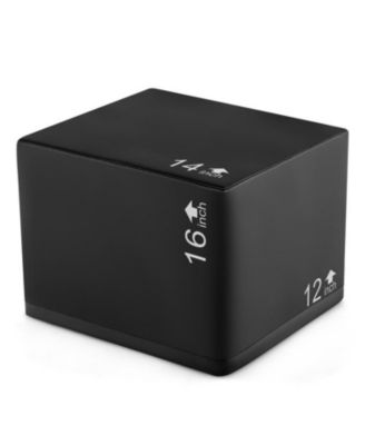 3-in-1 Foam Plyometric Box with 3 Heights and Easy-to-Clean PU Cover-16 Inches