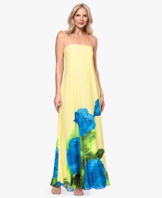 Women's Floral Strapless Ball Gown