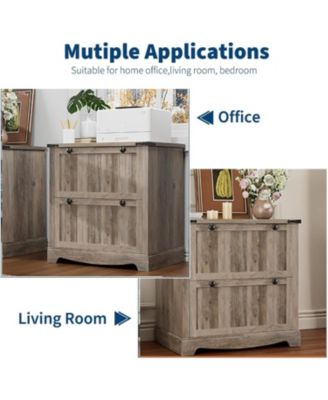 Farmhouse File Cabinets with 2 Drawers,30" File Cabinets with Hanging File Folders for A4/Letter/Legal Size Documents