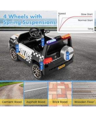 12V Kids Ride on Police Car with Remote and Siren Flashing Lights
