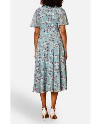 Women's Blossom Print Midi Skater Dress