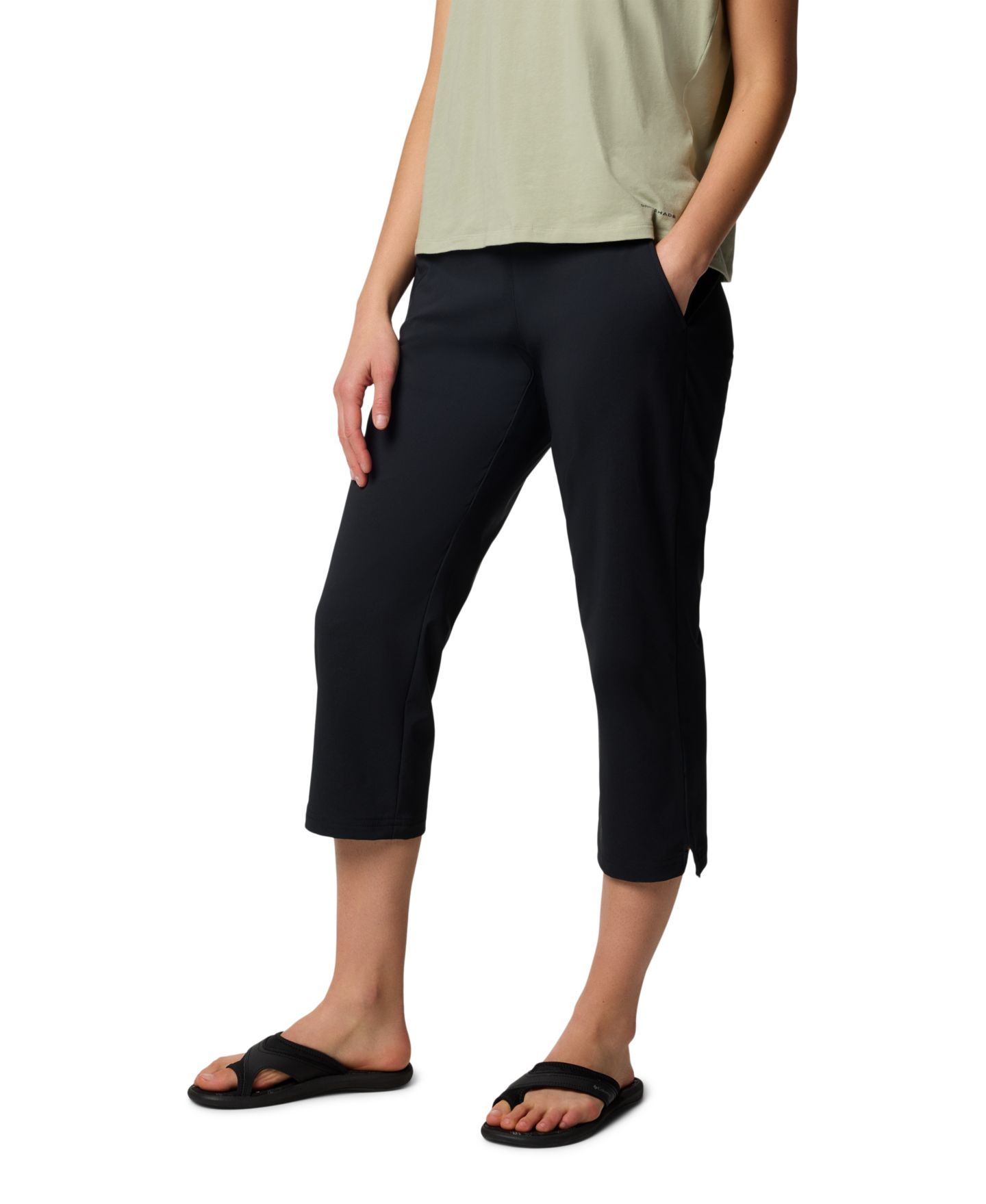 Женские брюки Columbia All Seasons Regular-Fit Capri, цвет: Чёрный — фото 3