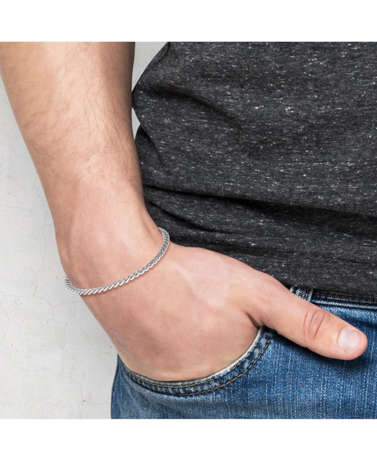 Lucky Brand Men s Curb Chain Set, Silver Tone - 22" Curb Necklace & 8.5" Bracelet