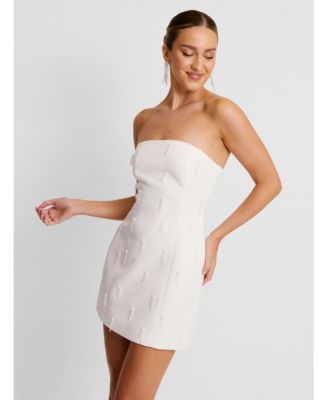 Women's Bandeau Embellished Diamante Mini Dress