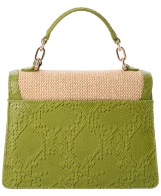 Leather Small Hallie Floral Satchel Bag