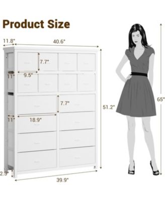 Tall Dresser for Bedroom with 16 Drawers, Fabric Chest of Drawers Organizer Unit for Closets, Living Room