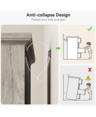 Farmhouse 5 Drawers Dresser for Bedroom,  Tall Chest of Drawer, Wooden Vertical Dresser with Metal Handles and Stable Base