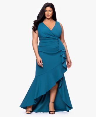 Plus Size Sleeveless V-Neck High-Low Dress