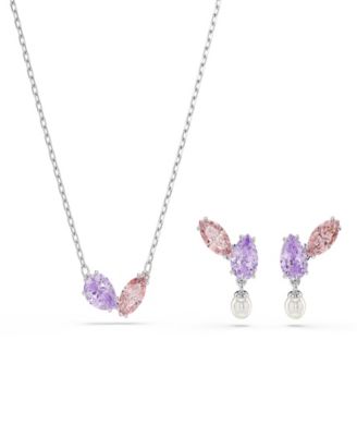 Ariana Grande x Rhodium Plated Multicolored Necklace and Earrings Set