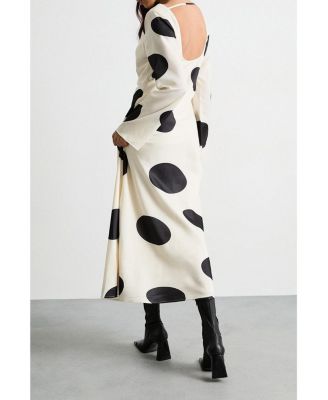 Women's Polka Dot Scoop Back Maxi Dress