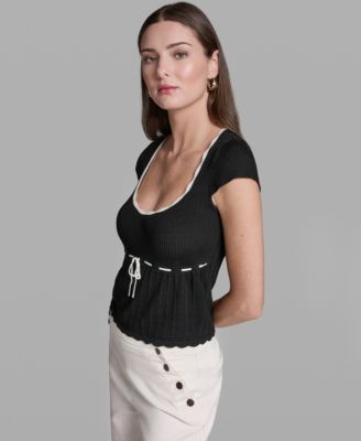 Women's Cap-Sleeve Scoop Neck Top