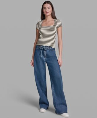 Women's Mid-Rise Wide-Leg Jeans
