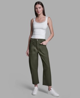 Women's Mid-Rise Pocket Detail Barrel Pants