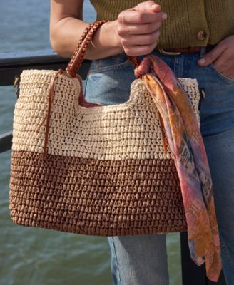 Gabriella Medium Woven Crossbody Tote Bag