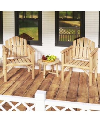 Wooden Outdoor Patio Dining Armchair with Armrests