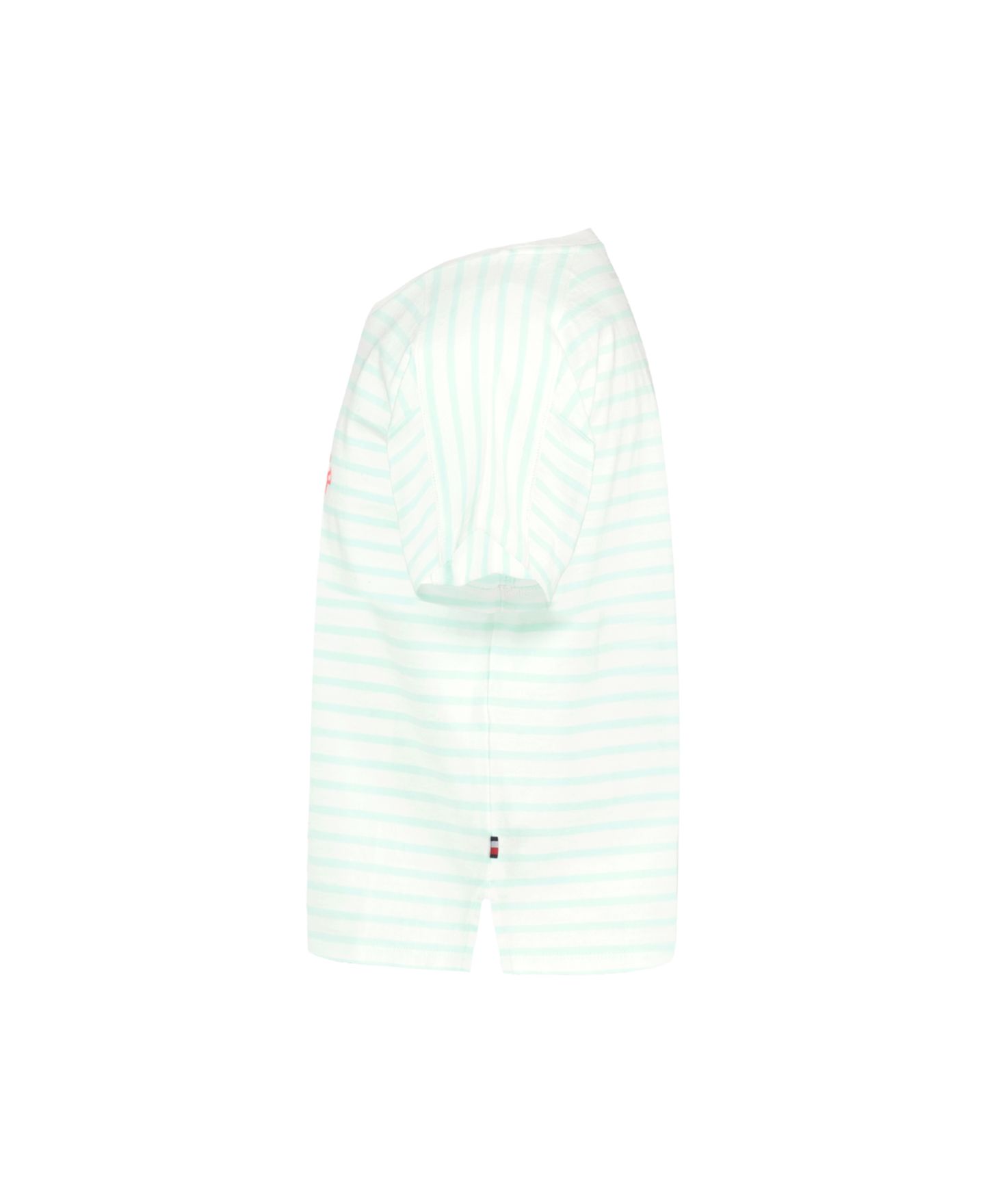 Футболка Tommy Hilfiger Round Neck Stripe для девочек, цвет: Аквамариновый — фото 3