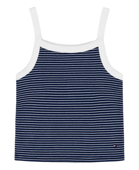 Топ Tommy Hilfiger Sleeveless Stripe для девочек, цвет: Тёмно-синий