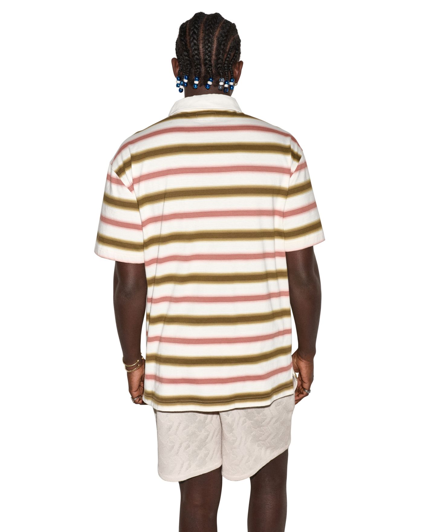 Мужское поло Converse Script Striped Short-Sleeve Polo Shirt, цвет: Разноцветный — фото 4