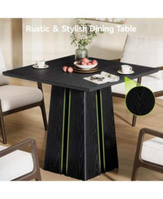 31.5" Wooden Square Dining Table for 2-4 People, Farmhouse Kitchen Table