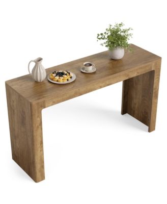 63" Long Bar Table, Counter Height Pub Dining Table for 4-6, Modern Home Bar Unit