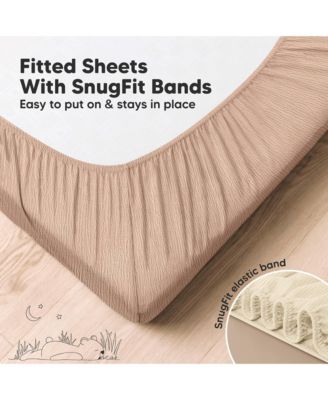 Lyra Muslin Crib Sheets for Boys, Girls, 2pk 52x28 Cotton Baby Crib Mattress Sheets Fitted, Soft, Breathable