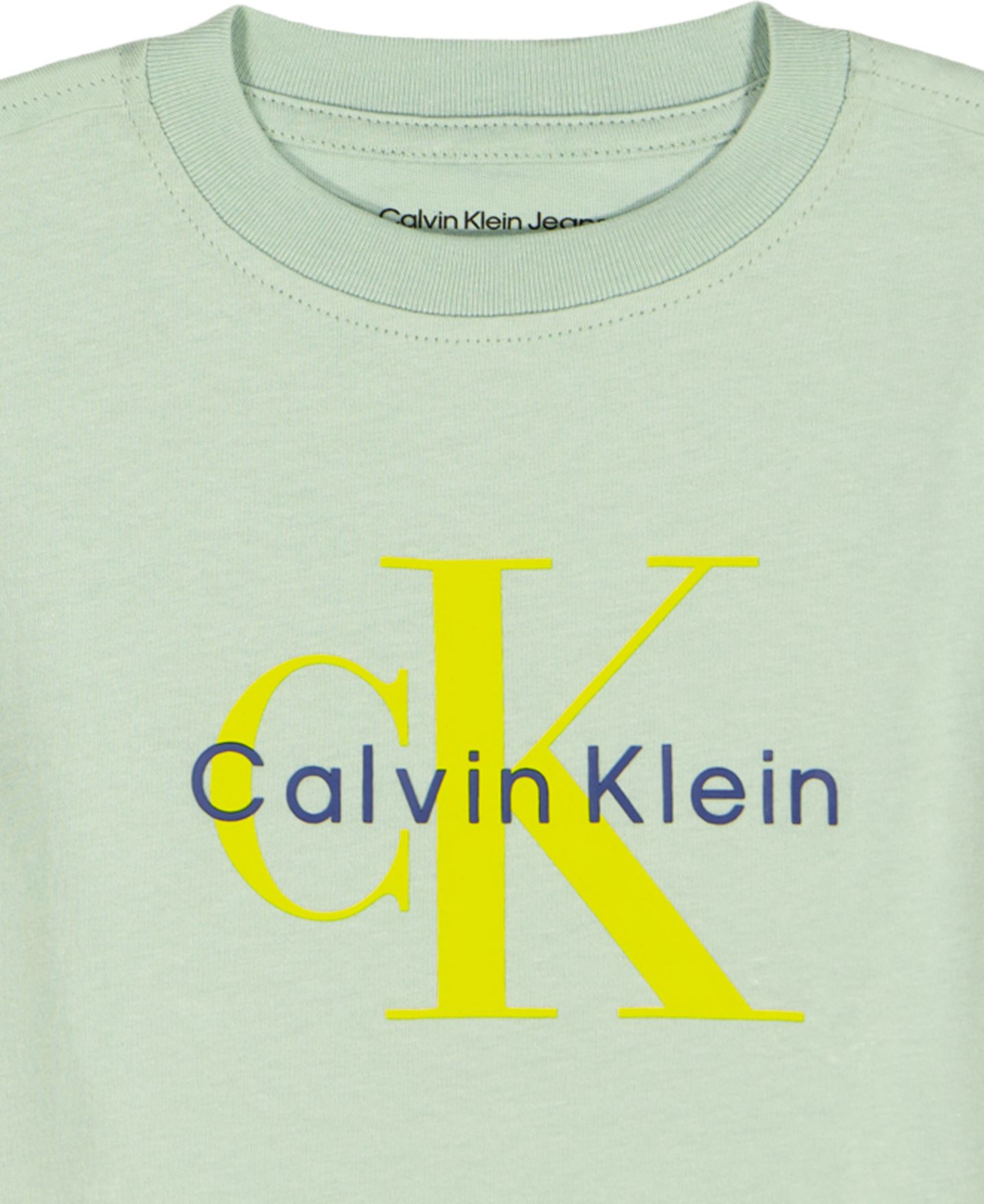 Детский комплект Calvin Klein: футболка с монограммой и джинсовые шорты, 2T-7, цвет: Натуральный джинсовый — фото 3