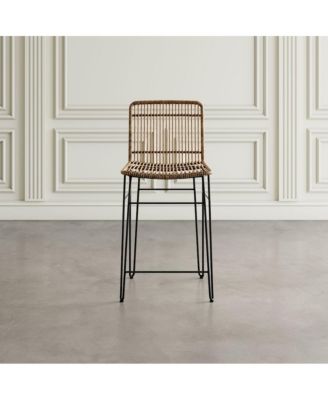 Weaver Hairpin Modern Global Rattan Counter Barstool (Set of 2)