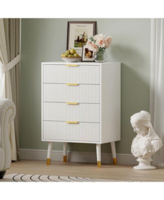 4 Drawer Dresser for Bedroom, Modern Closet Dressers Chest of Drawers, Wood Storage Dresser Chest Cabinet Organizer Unit