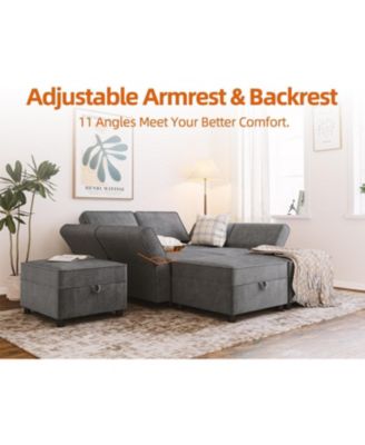 Sectional Sofa, U Shape Sectional Couch, 7 Person Sectional Sofa with Double Chaise Longue for Living Room Furniture