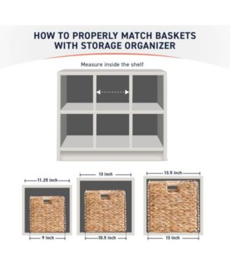 Water Hyacinth Storage Cube Bin Baskets, Set of 6