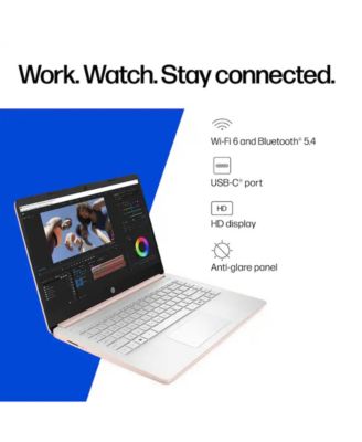 Essential 14" Traditional Laptop Intel Celeron 4GB RAM Intel UHD Graphics 64GB eMMC Storage Windows 11 Home 60Hz