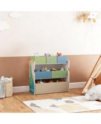 Toy Storage Organizer for Kids - Multi-Compartment Toy and Book Rack