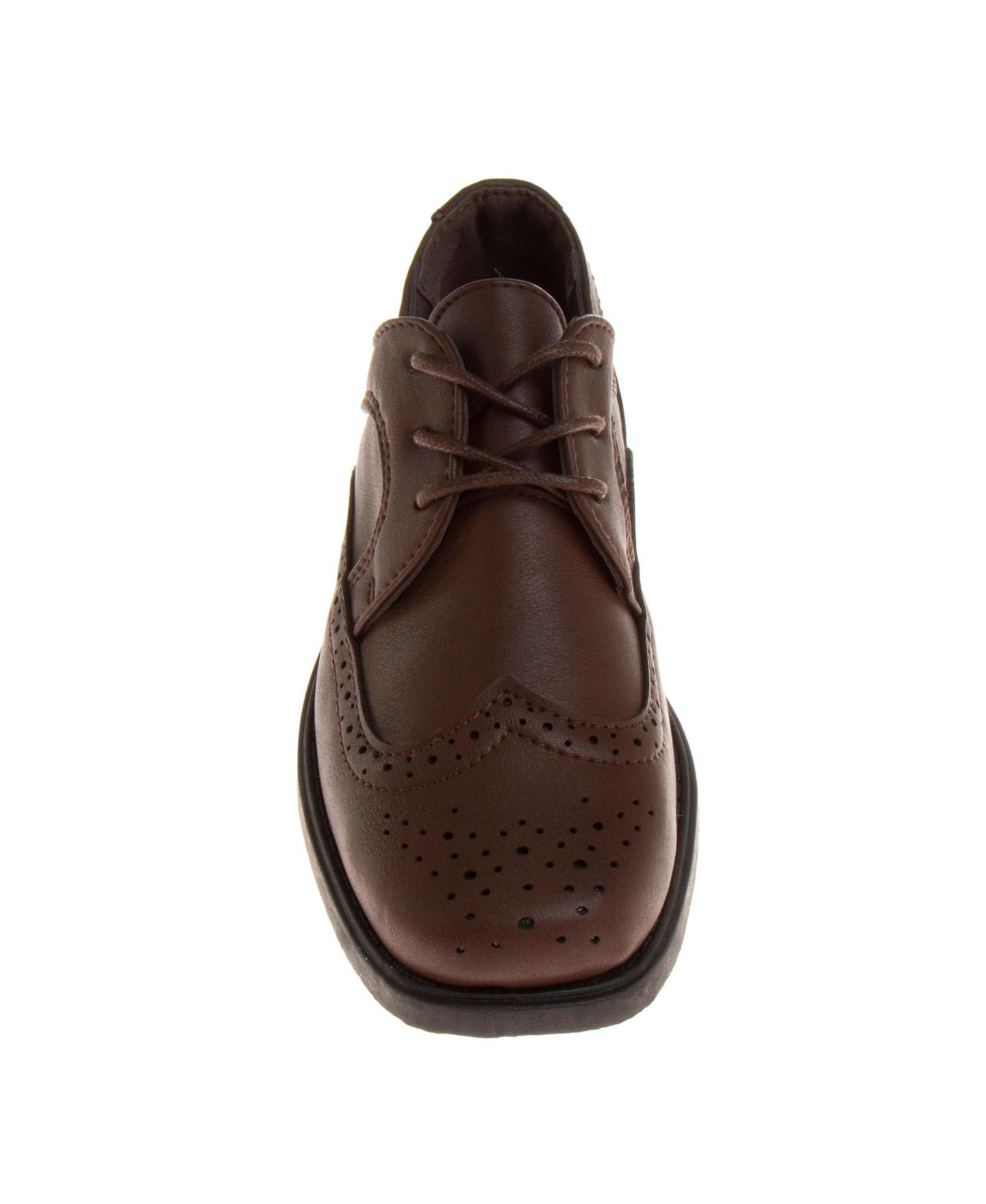 Туфли Josmo Wing Tip Slip On Dress Shoes for Classic Formal Comfort Style with Lace Up Closure для мальчиков, цвет: Рыжевато-коричневый — фото 5