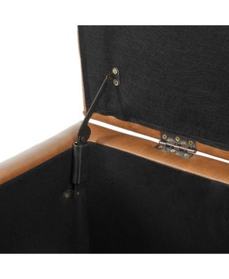 PU Storage Ottoman Bench - End of Bed Bench with Safety Hinges, Footrest Stool for Bedroom, Entryway, Window