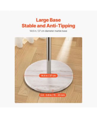 Coat Rack - Freestanding Hall Tree with Stable Marble Base and 8 Hooks, Modern Clothes Hanger for Coats, Hats, Bags