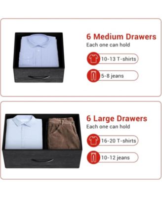 12 Drawer Dresser with Fabric Bins,Fabric Storage Tower,Closet Organizers and Storage for Bedroom,Hallway&Entryway.