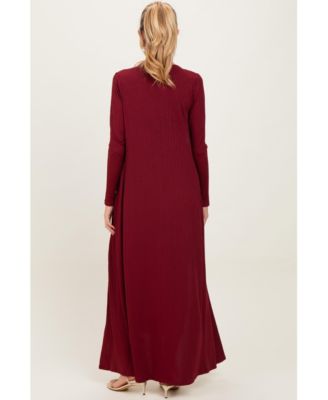 Maternity Ribbed Sleeveless Dress Cardigan Set