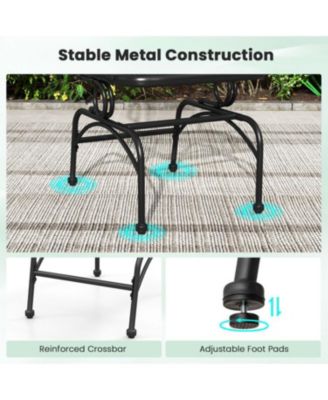 Set of 2 Outdoor Rocking Chairs with Mesh Seat