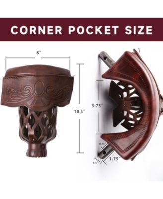 Set of 6 Heavy Duty PU Leather Billiard Pool Table Pockets, Pool Table Accessories