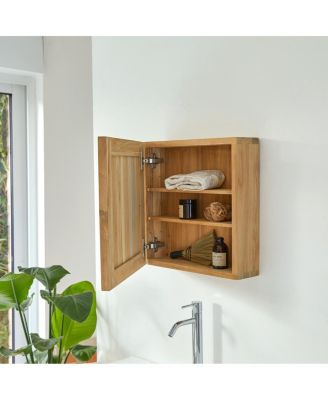 Jill 43 Wooden Bathroom Cabinet in Teak